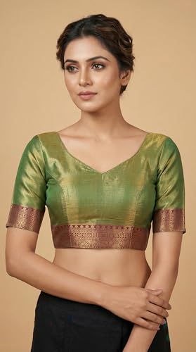 MIMOSA Women’s Green Art Silk Saree Woven with Zari Tissue | Kanjivaram Style Saree | Rich Pallu & Tassels | 6.2 Mtrs