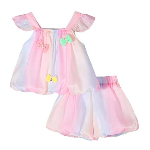 Hoscotch Girls Solid Pink Short Sleeves Short Set For Ages (2-3 Years)