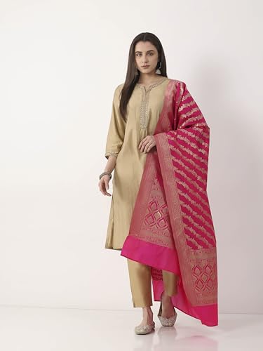 BIBA Women Rani Pink Art Silk Dupatta_FREE SIZE
