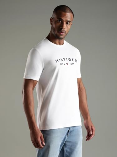 Tommy Hilfiger Logo Regular Fit Cotton T-Shirt White