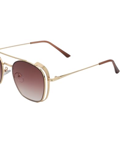 Carlton London Gold Toned with UV Protected Lens Rectangle Sunglass for women