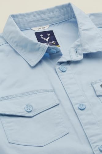 Boys Light Blue Solid Casual Shirt