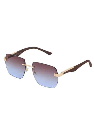 Carlton London Premium Gold with Brown Toned & UV Protected Lens Oversized Sunglass for men