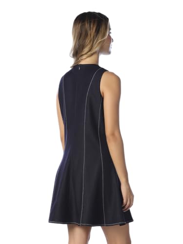 ONLY Women's Solid Fit and Flare Blue Dress