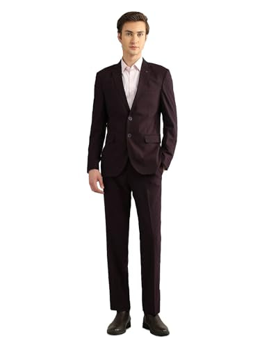 Arrow Men's Wool Business Suit Pants Set (ARAJSU5546_Maroon