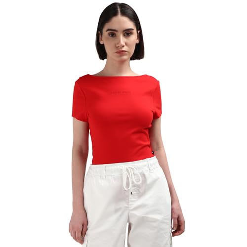 Tommy Hilfiger Red Solid Viscose Women Top