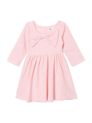 Max Girls Solid Jacquard Dress(Pink_2-3 Y)