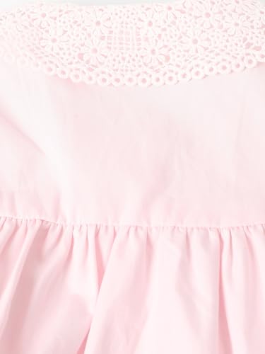 Max Girls Crochet Embroidered Top (Pink_3-4 Y)