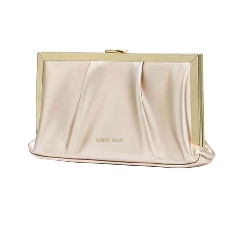 Lavie Luxe Pleatz Solid Synthetic Zipper Closure Women's Clutch (ROSE_GOLD,MEDIUM)