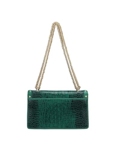 Da Milano Genuine Leather Green Shoulder Bag (00588C) (Small)