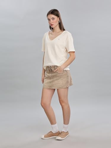Women Beige Printed Tshirts