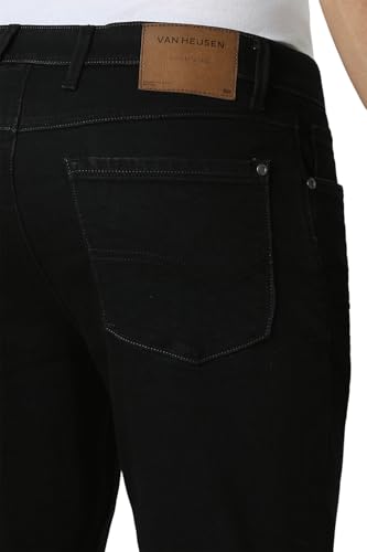 Van Heusen Men Black Dark Wash Regular Fit Jeans
