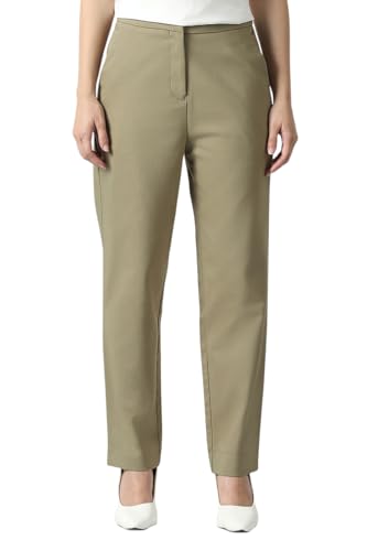 Van Heusen Women's Slim Casual Pants (VWTFFSLF089632_Olive