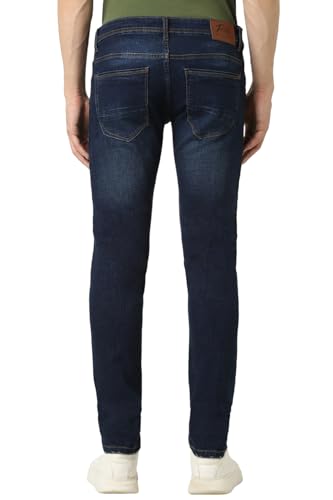 Peter England Men Navy Dark Wash Low Skinny Fit Jeans