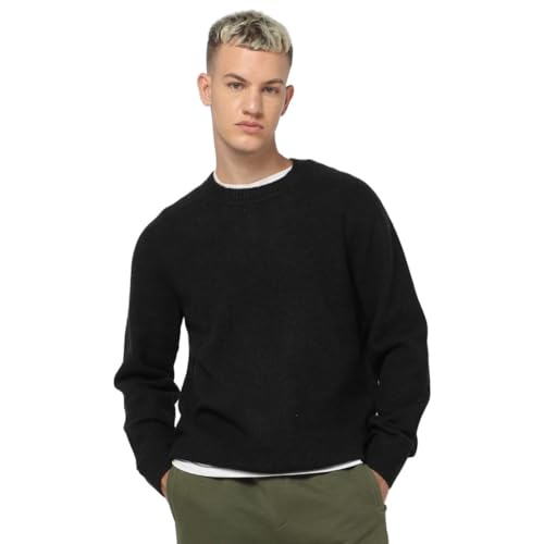 GAP Men Recycled Crew-Neck Sweater, Black, S