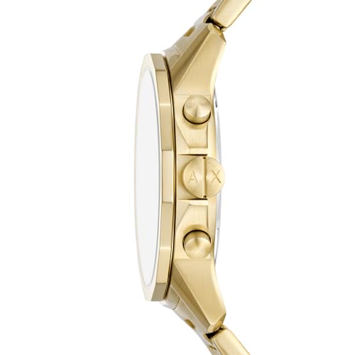Armani Exchange Stainless Steel Analog Blue Dial Men's Watch-Ax7151Set, Band Color:Gold