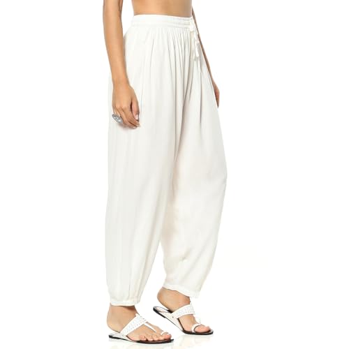 Rangriti Women's Regular 1 Salwar (CRE22001AW24WHT_Owht