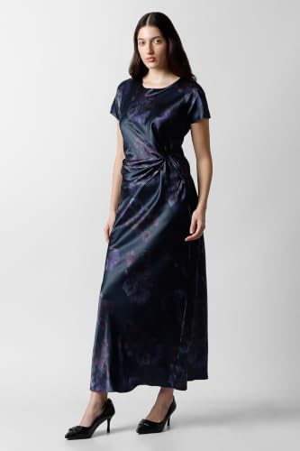 Women Navy Print Party Dress