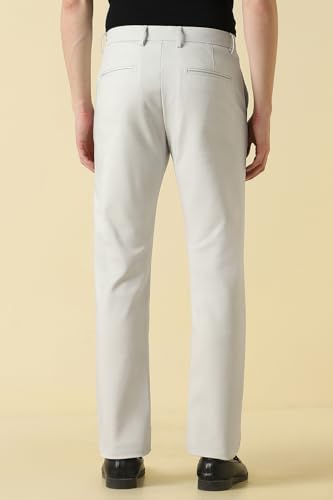 Men White Solid Casual Trousers