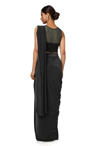 Soch Womens Black Nylon Blend Saree With Sequins