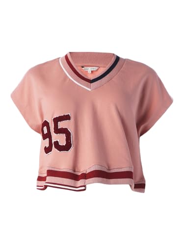 ONLY Women's Applique Loose Fit Pink Sweatshirt