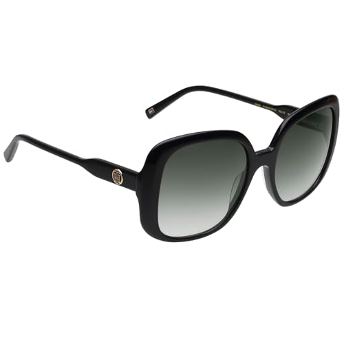 Tommy Hilfiger|Black Full-rim Frame Square Sunglasses|100% UV Protected (Uv 400) Grey Gradient Faded Lens|Women's | Medium | TH 2621 C1 BKGDGR 53 S