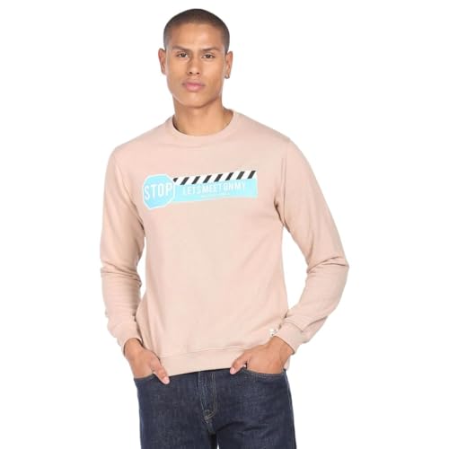 Crew Neck Typographic Print Sweatshirt