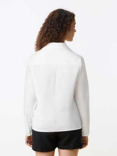 The Souled Store Tigress Women and Girls Full Length Spread Collar White Graphic Printed Cotton Blend Relaxed Fit Casual Office Wear Lightweight Everyday Shirt