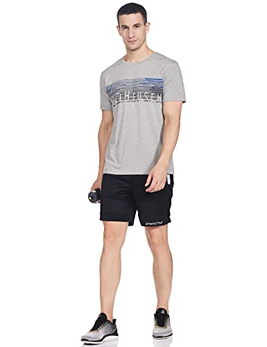 Van Heusen Athleisure Men's Solid Regular fit T-Shirt (60040_Grey Melange L)