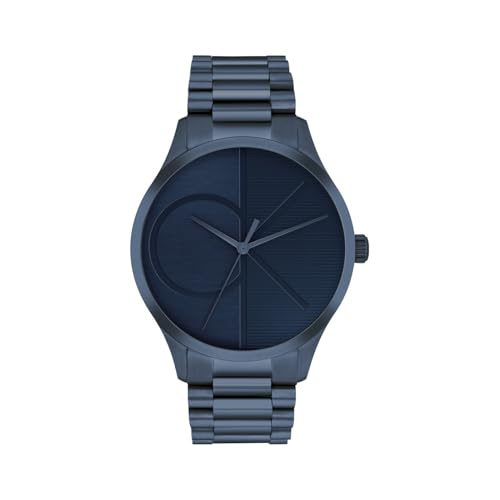 Calvin Klein Iconic Qtz Basic Blue Round Dial Unisex Watch|Stainless Steel Material|Multi Color Band - 25300026