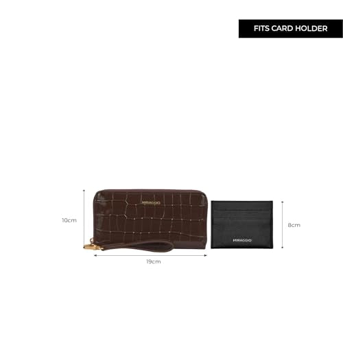 Miraggio Harlow Zip Around Wallet for Woman, Brown