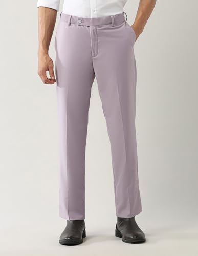Arrow Men's Polyester Business Suit Pants Set (ARAJSU5531_Light Lavender