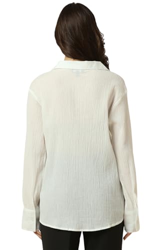 Allen Solly Women's Regular Fit Shirt (AHSFARGH186571_White