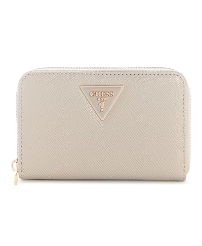 Guess Taupe Textured Zipper Laurel Medium Zip Around Wallet