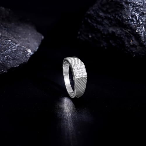 GIVA 925 Silver Steezy Ring For Him, Fixed Size, Indian -17 | Gifts for Men and Boys | With Certificate of Authenticity and 925 Stamp | 6 Months Warranty
