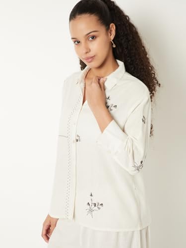 Max Women Embroidered Shirt (White_M)