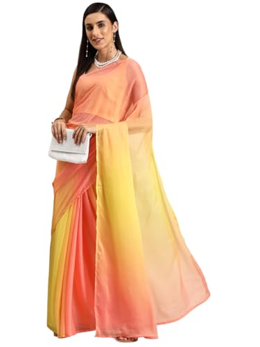 Ahalyaa Women's Polyester Sarees (AH-SMS-SRBL-2_Yellow)