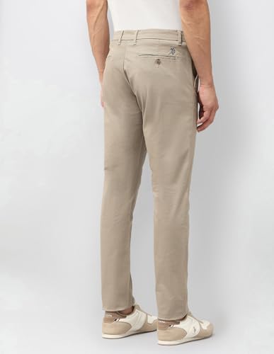 U.S.Polo Association Men's Denver Slim Fit Satin Trousers (USTRO160D_Brown_32)