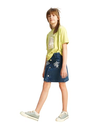 VERO MODA Girls Regular Fit Mid Rise Blue Skirt