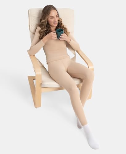 Jockey 2541 Women's Soft Touch Microfiber Elastane Stretch Fleece Fabric Thermal Leggings with StayWarm Technology_Skin_XL