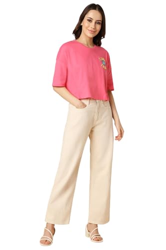 Allen Solly Women's Regular Fit T-Shirt (AHKCCRGP987870_Pink