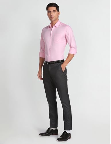 Arrow Men's Woven Design Slim Fit Shirt (ARAFSH0510_Pink