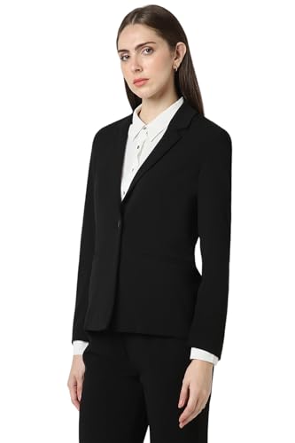 Van Heusen Women's Regular fit Blazer VWKZFRGB058363_Black