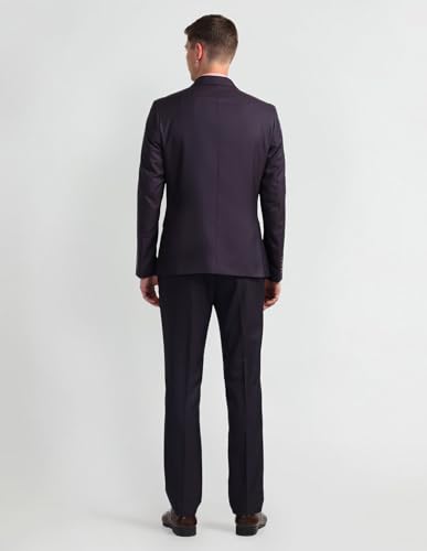 Arrow Men's Polyester Single Breasted Business Suit Pants Set (8905951326921_Wine