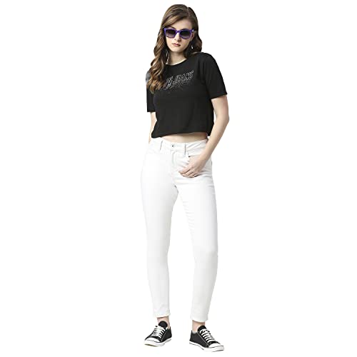Pepe Jeans Women's High Rise Skinny Fit Jeans White