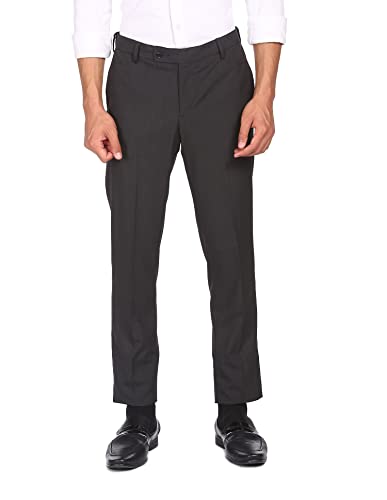 Arrow Men's Regular Pants (ARGT6005A_Charcoal Melange_38)