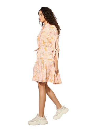 ONLY Women Fit and Flare Orange Dress