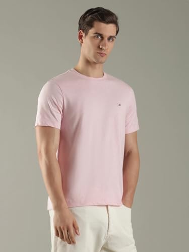 Solid Regular Fit Cotton T-Shirt Pink