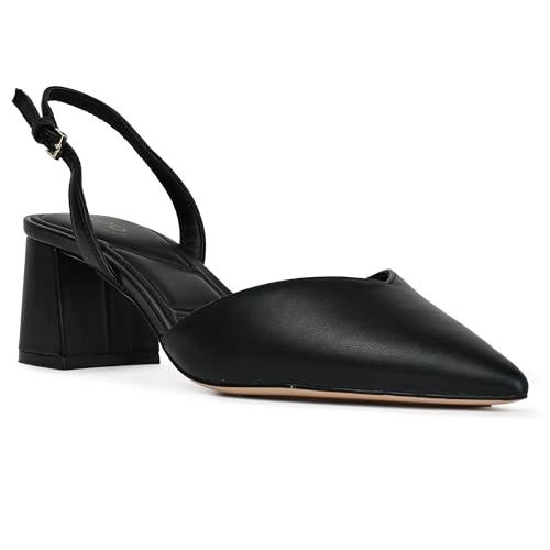 Aldo THERATHA-001-BLACK Synthetic Pointy Toe Sling Back Block Heel Shoe (3)