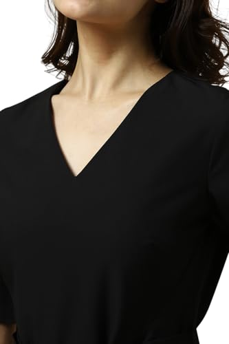 Allen Solly Women's Polyester Blend Modern Above The Knee Dress (AHDRWRGPG34164_Black